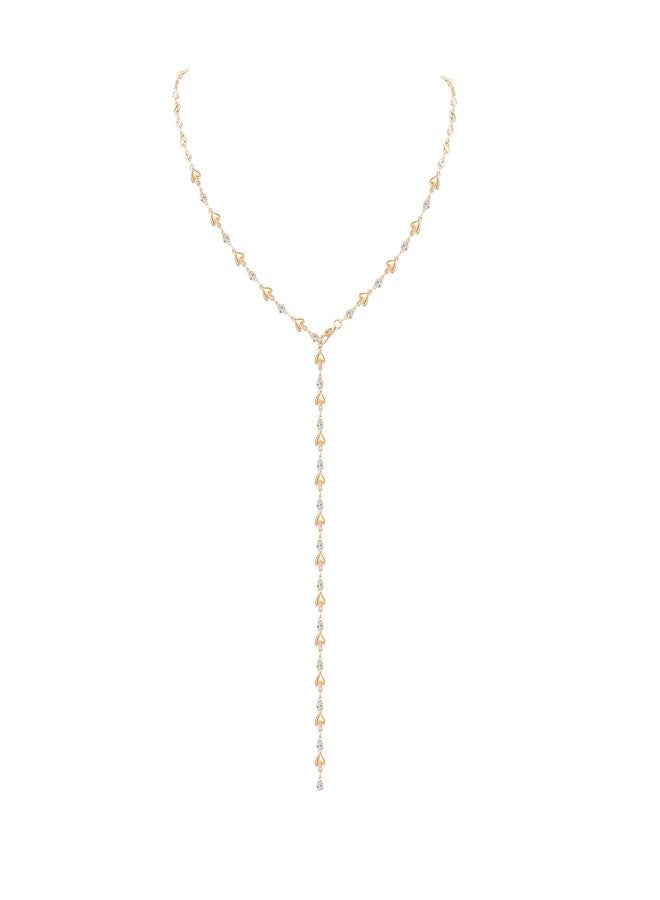 KURTCB Long Y Necklace for Women (Gold) - Image 1