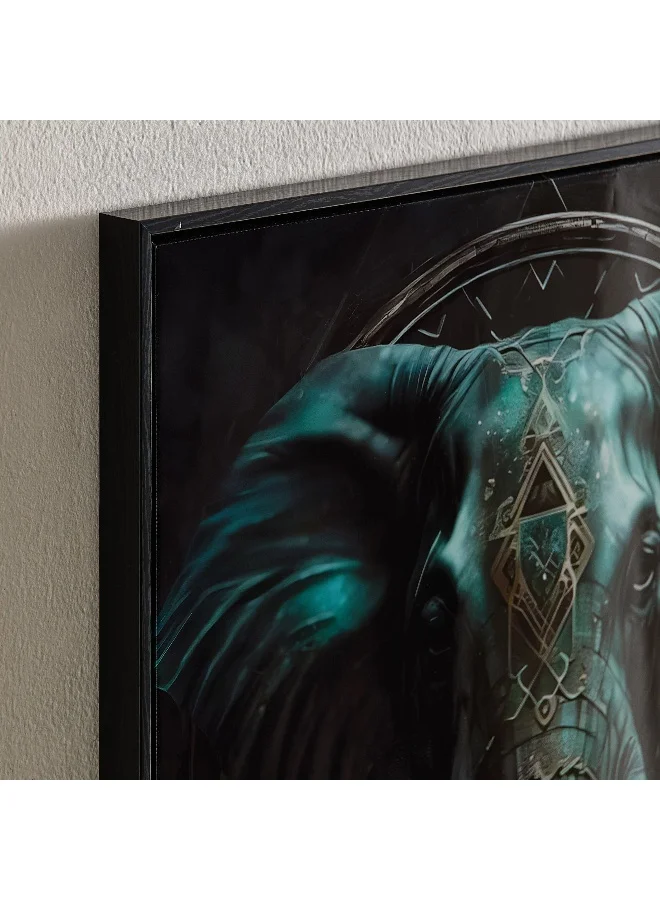 Home Box Fossel Elephant Framed Canvas with ABS High Gloss Surface - 50x70x3 cm