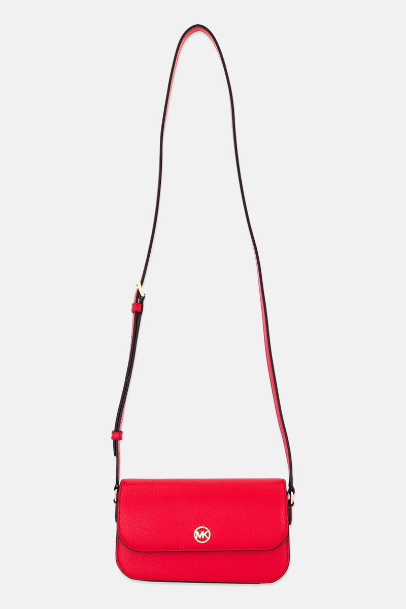 Michael Kors Women Brand Logo Cross Body Bag, Red  - Image 1