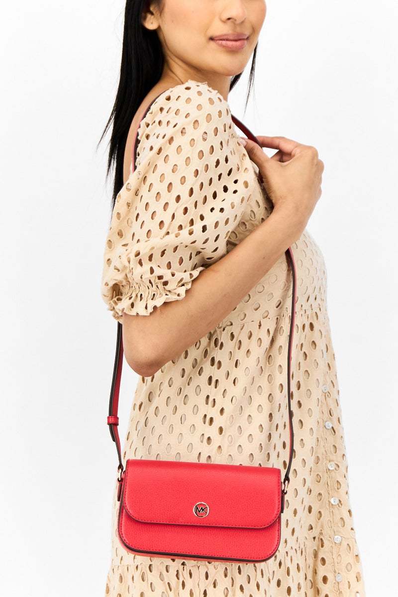 Michael Kors Women Brand Logo Cross Body Bag, Red  - Image 2