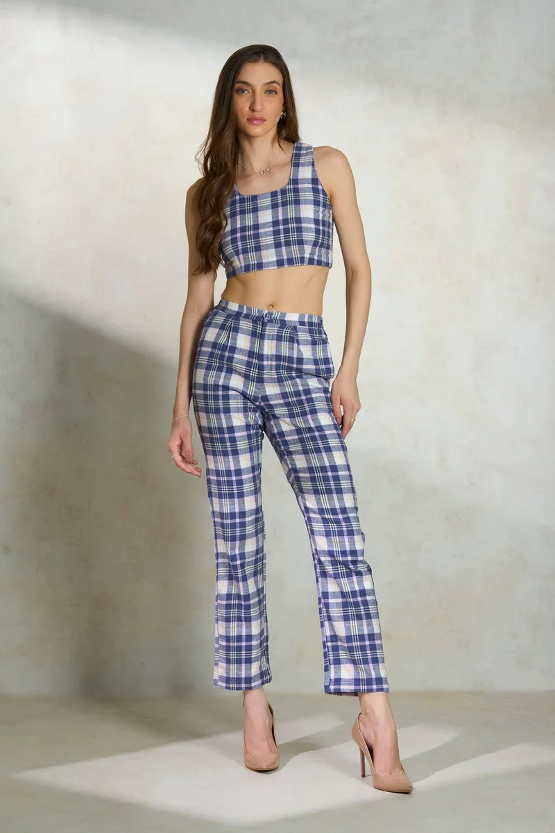 Virgio Multi Cotton Square Brunchwear Neck Fitted Crop Tops for Women for Women | Best Price UAE