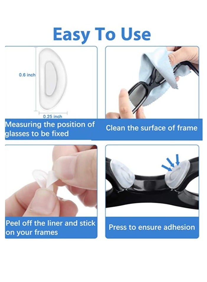 12 Pairs Silicone Nose Pads for Glasses Stick on Nose Pads D Shape Adhesive Nose Cushions for Eyeglasses Spectacle Reading Glasses Sunglasses Transparent 15 x 6 x 1.5 mm - Image 3