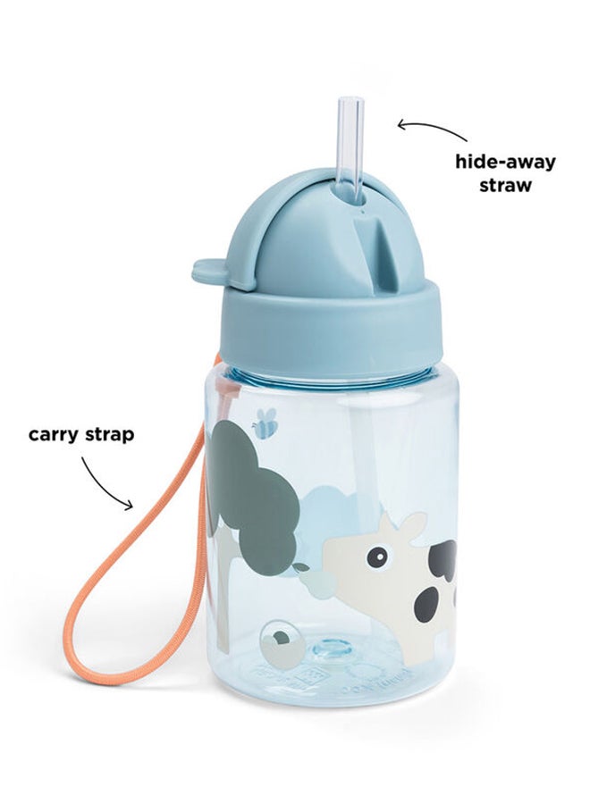 done by deer Straw Bottle Tiny Farm Blue - Leakproof Sippy Bottle With Straw For Kids  - Image 2