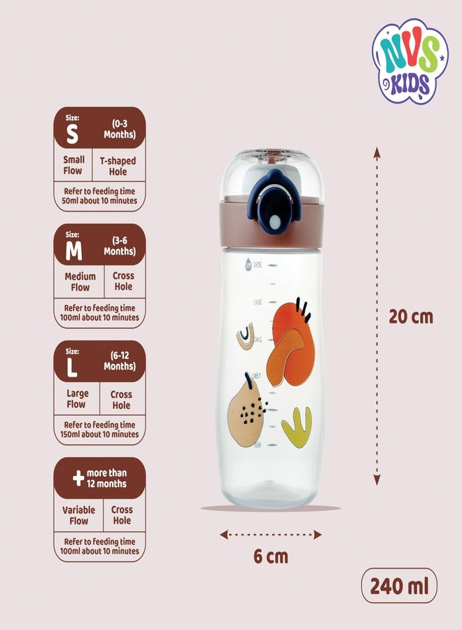 NVS KIDS Baby Spout Cup Sipper 350ml for Babies, Infants & Toddlers | Anti-Spill Sippy Cup with Soft Silicone Spout | BPA Free, Safe & Durable for Kids (Brown) - Image 4