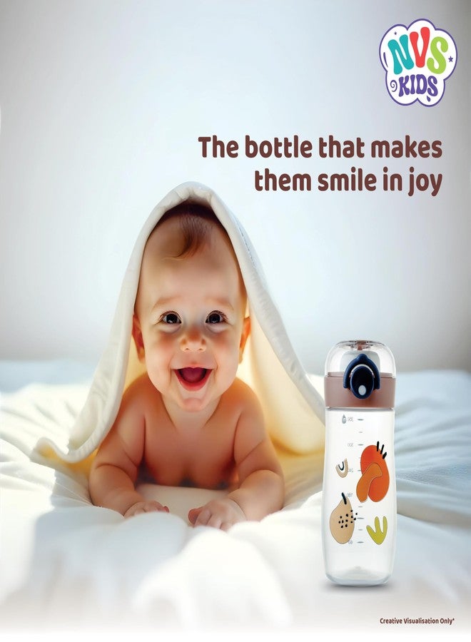 NVS KIDS Baby Spout Cup Sipper 350ml for Babies, Infants & Toddlers | Anti-Spill Sippy Cup with Soft Silicone Spout | BPA Free, Safe & Durable for Kids (Brown) - Image 3