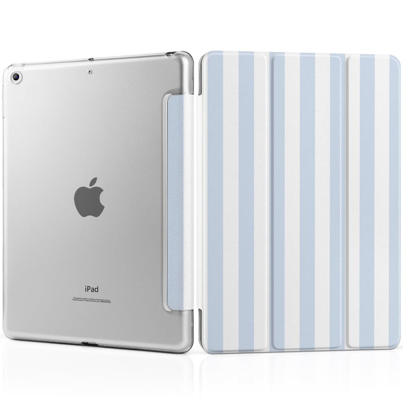 DONGKE Compatible with iPad 10.2 Inch Case 2021 2020 2019, Smart Lightweight Trifold Stand Hard Plastic Transparent Cover Support Auto Sleep/Wake for iPad 10.2" 9th/8th/7th Generation - Stripes - Image 1