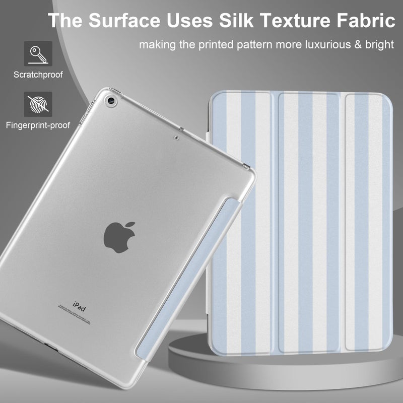 DONGKE Compatible with iPad 10.2 Inch Case 2021 2020 2019, Smart Lightweight Trifold Stand Hard Plastic Transparent Cover Support Auto Sleep/Wake for iPad 10.2" 9th/8th/7th Generation - Stripes - Image 5