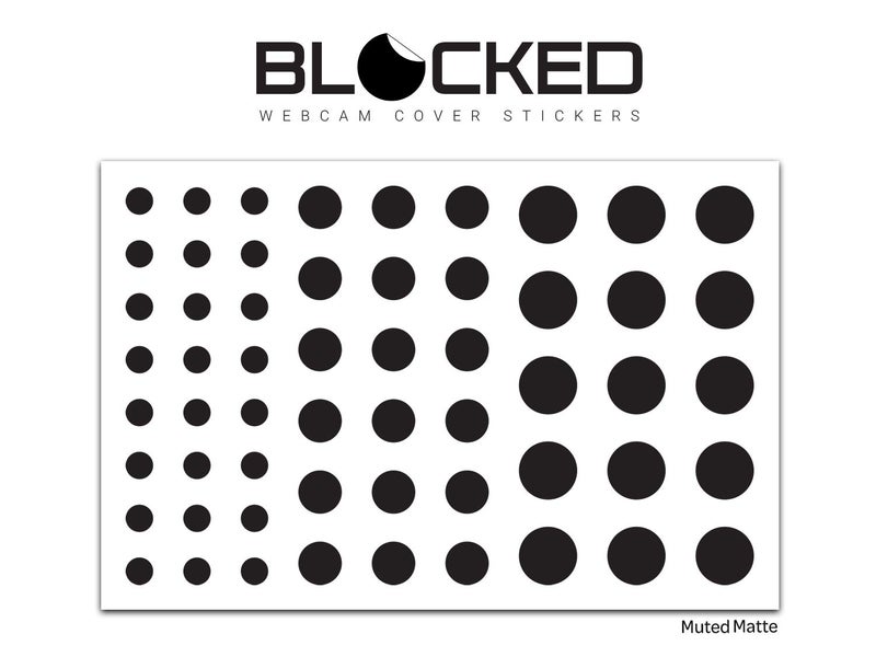 BLOCKED Stackable Webcam/Camera Vinyl Covers | 57 Low-Tack Restickable Webcam Sticker | 3-Sizes | Black 57-Pack (Muted Matte) - Image 4