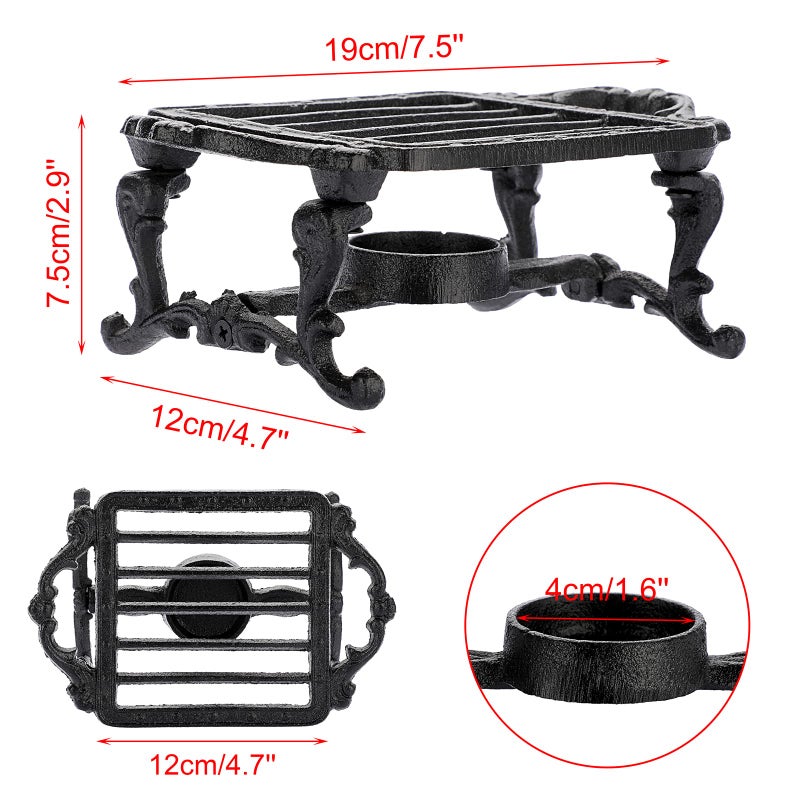 Sumnacon Tea Warmer Cast Iron Tea Pot Warmer with Tealight Candle Holder Sturdy Functional Teapot Warmer Stand for Office Party or Desk RetroTea Pot Heater for Heating Milk,Tea,Coffee,Food - Image 5