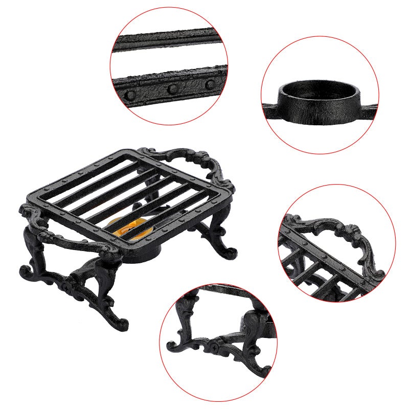 Sumnacon Tea Warmer Cast Iron Tea Pot Warmer with Tealight Candle Holder Sturdy Functional Teapot Warmer Stand for Office Party or Desk RetroTea Pot Heater for Heating Milk,Tea,Coffee,Food - Image 4