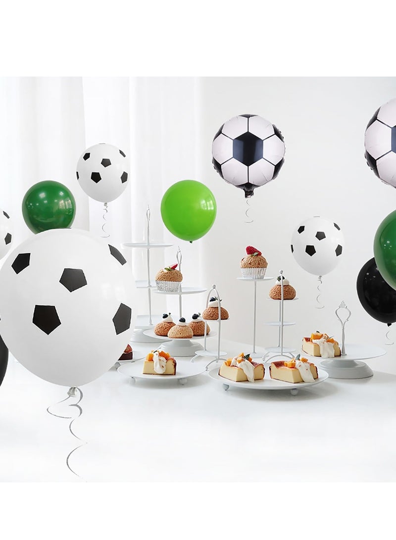 MIXDE 32 Inch Soccer Balloons Set  Birthday Decoration Green Number   Foil Soccer Balloon Black Star Balloons for Children's Boys Birthday Party Football Themed Party Supplies (0) - Image 4