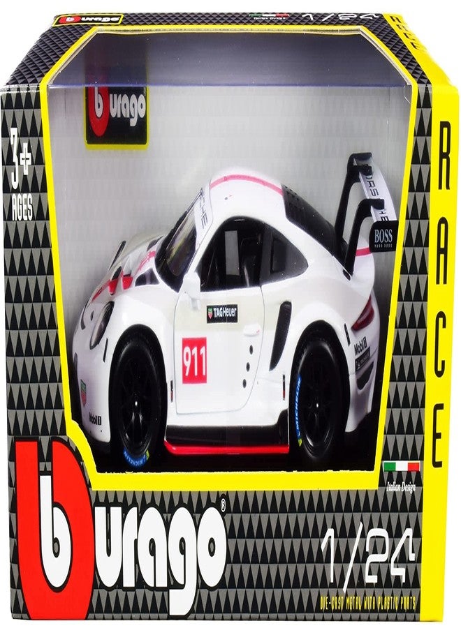 بوراجو سيارة بورش 911 RSR GT رقم 911 بيضاء من سلسلة سباقات بوراجو 124، نموذج مصبوب من بوراجو 28013 - Image 4