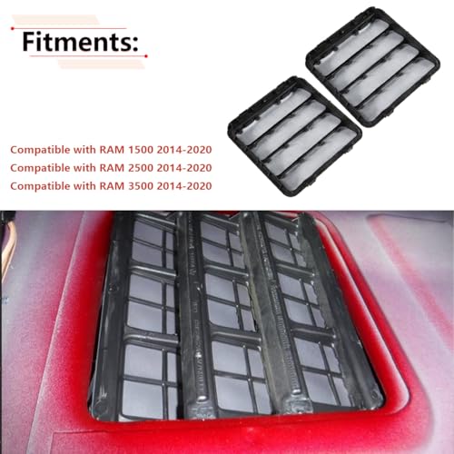 RLB-HILON 2PCS Body Side Aperture Exhauster Vents Compatible with Dodge Ram 1500 2500 3500 4500, for 68323649AB Cab Rear Air Pressure Vent - Image 2