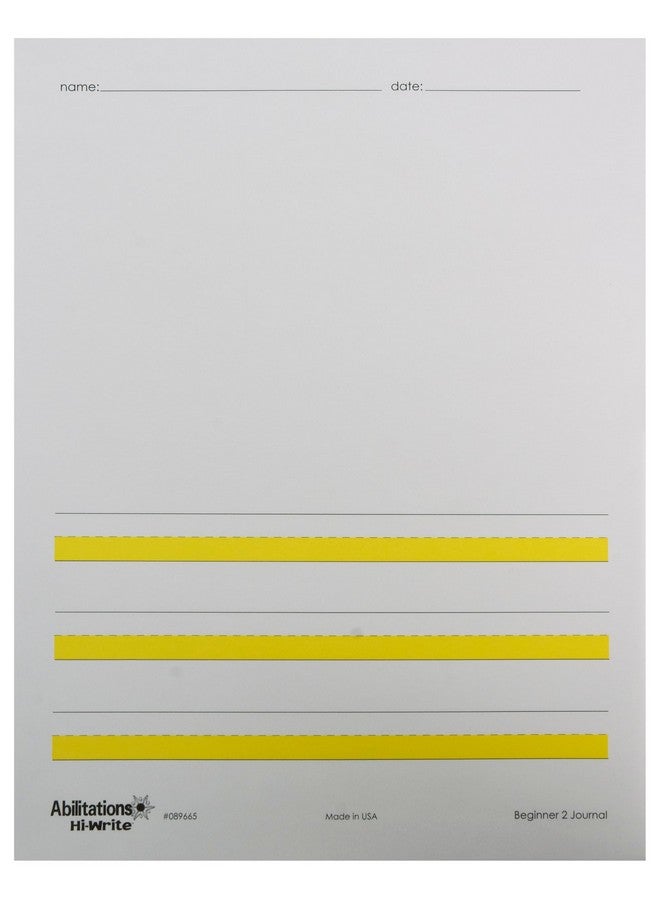 Abilitations - 89665 Integrations Hi-Write Journal Paper - Beginner 2 Paper, 8-1/2 X 11, 100 Pack, Yellow/White - Image 1