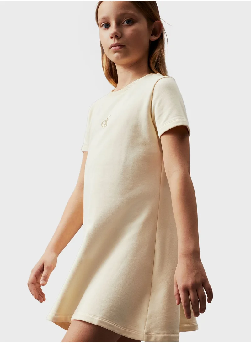 Calvin Klein Jeans Kids Logo Terry Fit Midi Dress