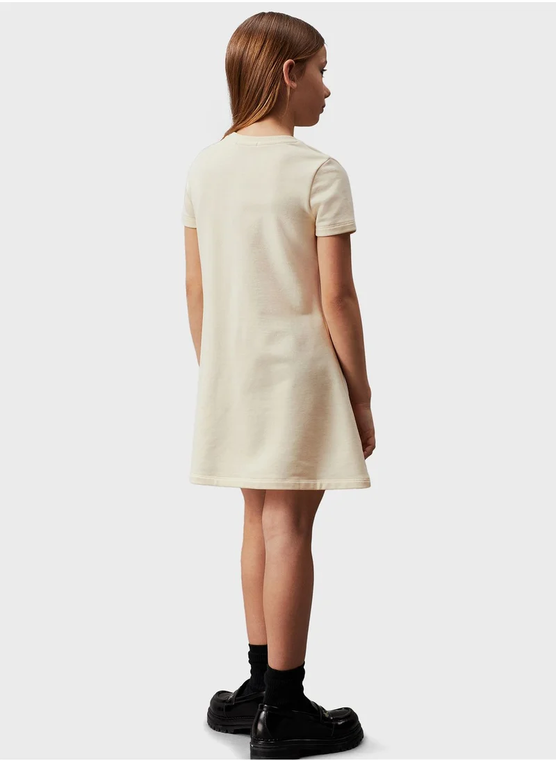 Calvin Klein Jeans Kids Logo Terry Fit Midi Dress