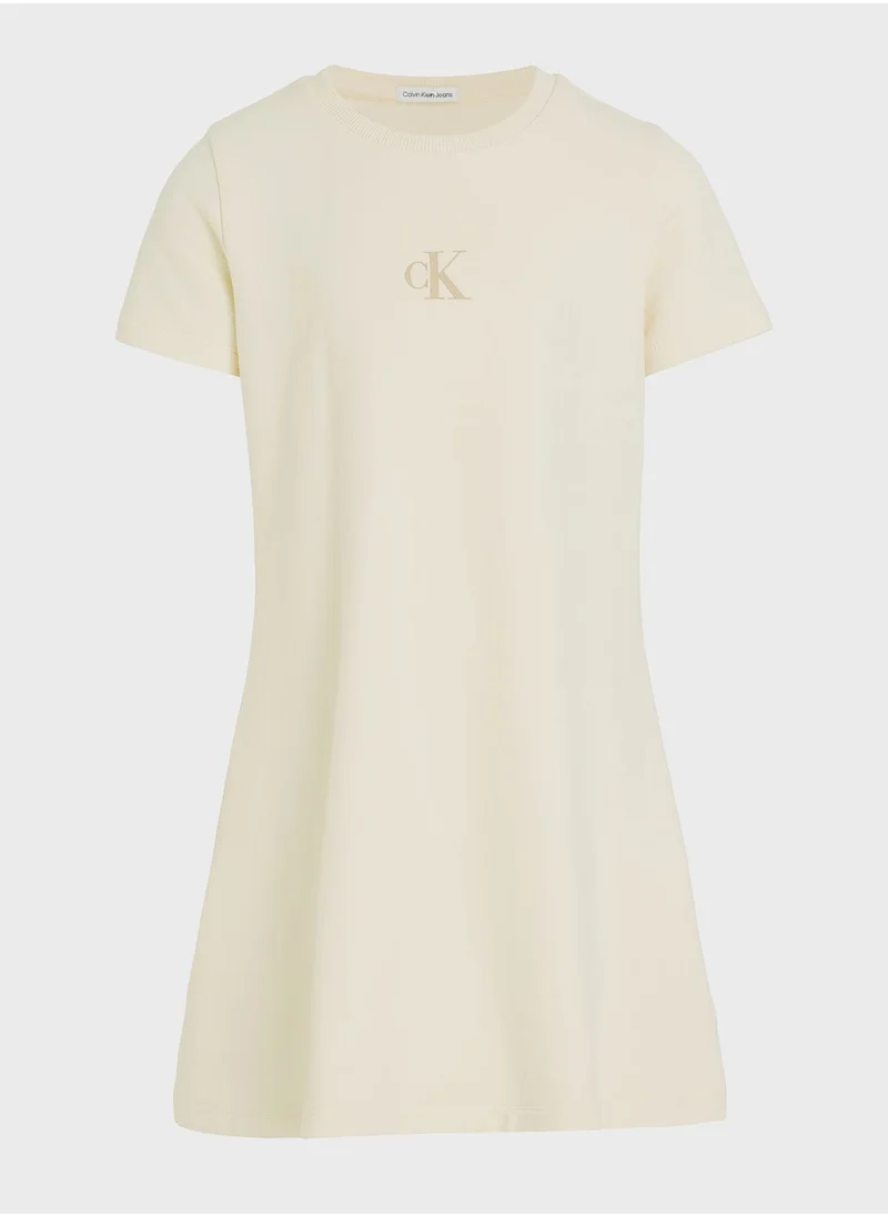 Calvin Klein Jeans Kids Logo Terry Fit Midi Dress
