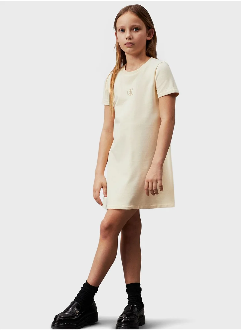 Calvin Klein Jeans Kids Logo Terry Fit Midi Dress