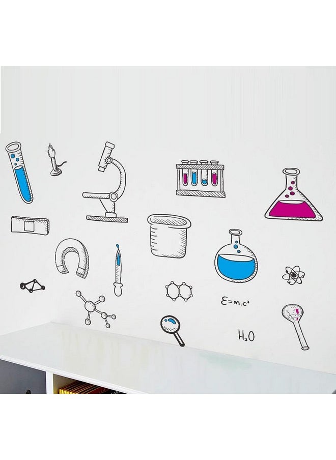 BIBITIME Science Laboratory Wall Decals Vinyl Chemical Element Tool Stickers For School Classroom Nursery Bedroom Children Student Study Teens Kids Room Decor Diy Home Art Decorations  - Image 1