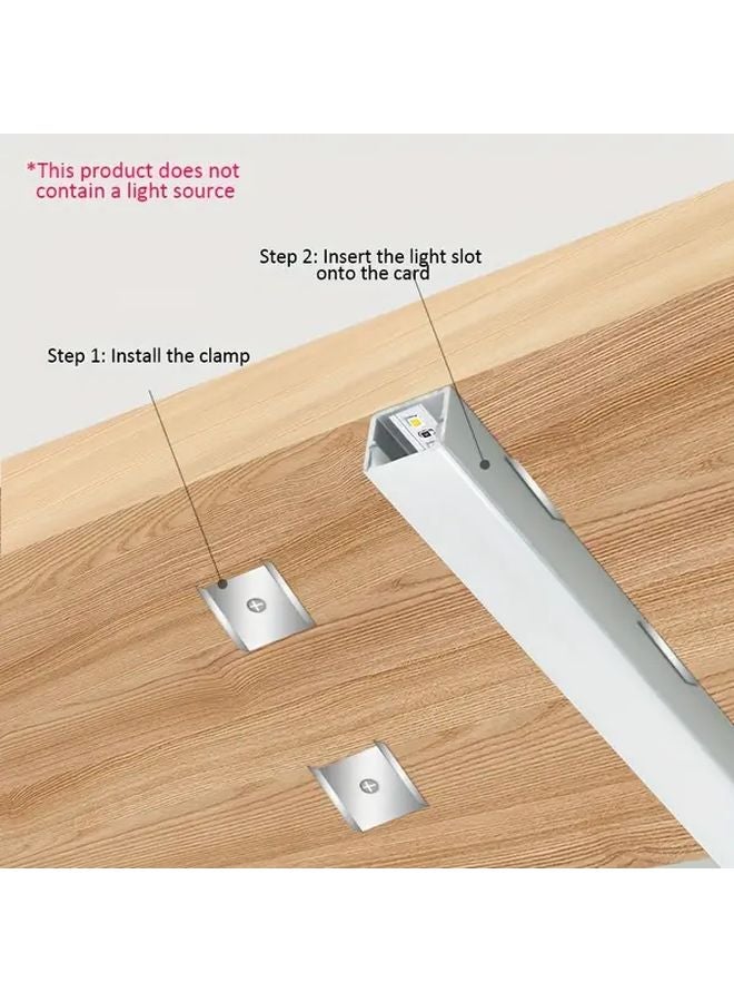 10Pcs Black Aluminum LED Channel System With White Diffuser Cover Mounting Clip - Image 5