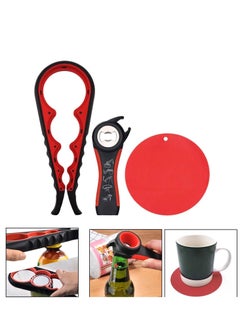 Y&D Jar Opener Set Get Off Lids, Five-In-One, Suitable for Family, Friends Gathering, Bars, etc., Anti-Slip Durable Can Bottle Opener, with Opening Pad Bonus Black  - Image 1