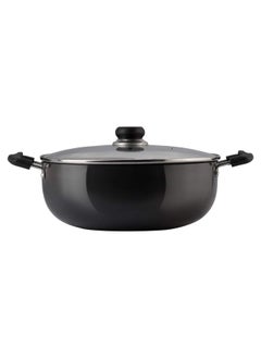 VINOD Vinod Black Pearl Hard Anodised Non Stick Deep Kadhai with Glass Lid - 1.6 LTR, 18 cm | 3.25mm Thickness | kadai for Cooking | Metal Spoon Friendly | 2 Year Warranty  - Image 1