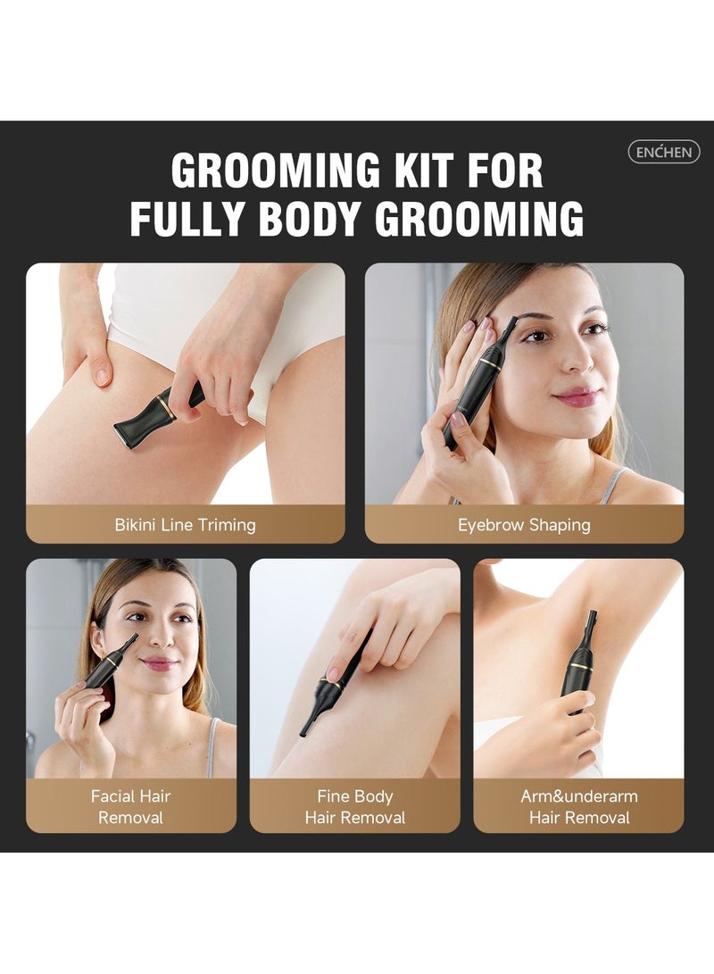 ENCHEN Facial Hair Removal Device for Women 3 in 1 Body Eyebrow Bikini Trimmer Wet Dry Use Cordless Battery Operated - Image 5