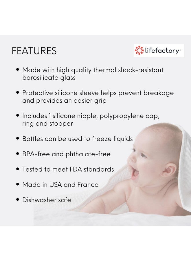 Lifefactory Glass Baby Bottles with Silicone Protection - 2-Pack, 4oz/9oz Bottles, Raspberry & Pink - Image 4