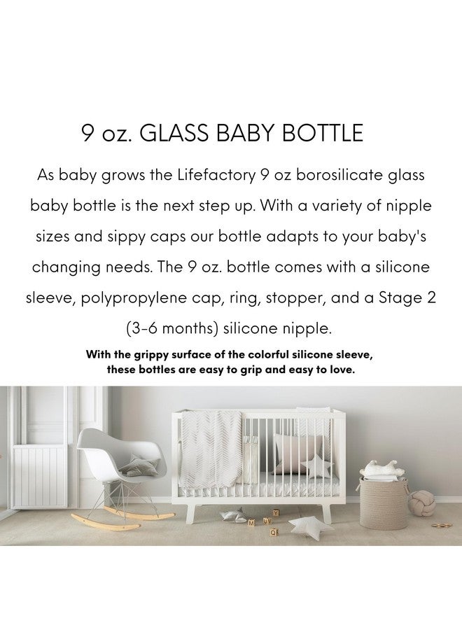 Lifefactory Glass Baby Bottles with Silicone Protection - 2-Pack, 4oz/9oz Bottles, Raspberry & Pink - Image 2