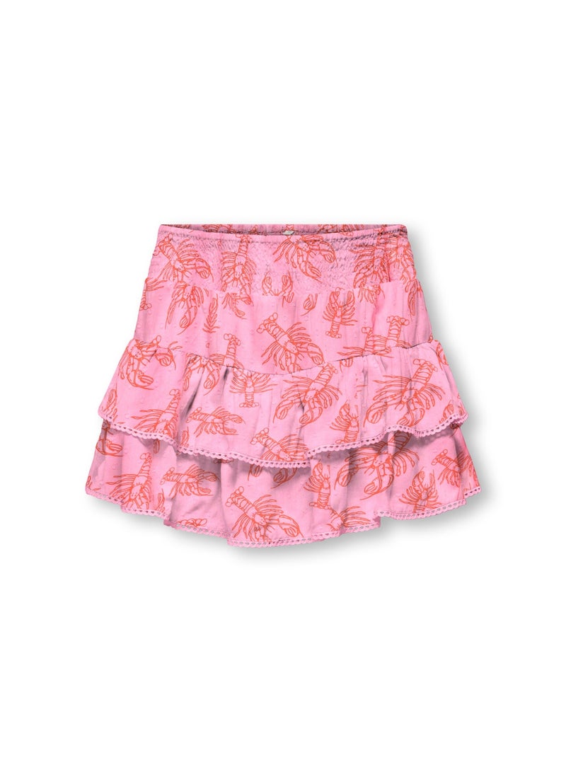 ONLY Girl's Glow Life Taped Edge All-Over Print Woven Skort - Image 1