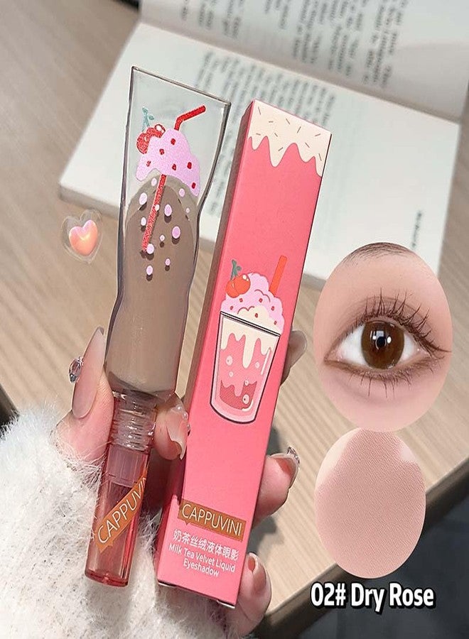 Cappuvini Milk Tea Velvet Liquid Eye Shadow | Matte Eyeshadow | Eye Makeup | Soft Focus Finish | Lightweight Fast-Drying Formula | Velvety Smooth Texture | Versatile Neutral Tones | Non-Creasing Long-Wearing Formula | Doe-Foot Precision Applicator | Blendable Buildable Coverage (02# Dry Rose, 5g) - Image 4