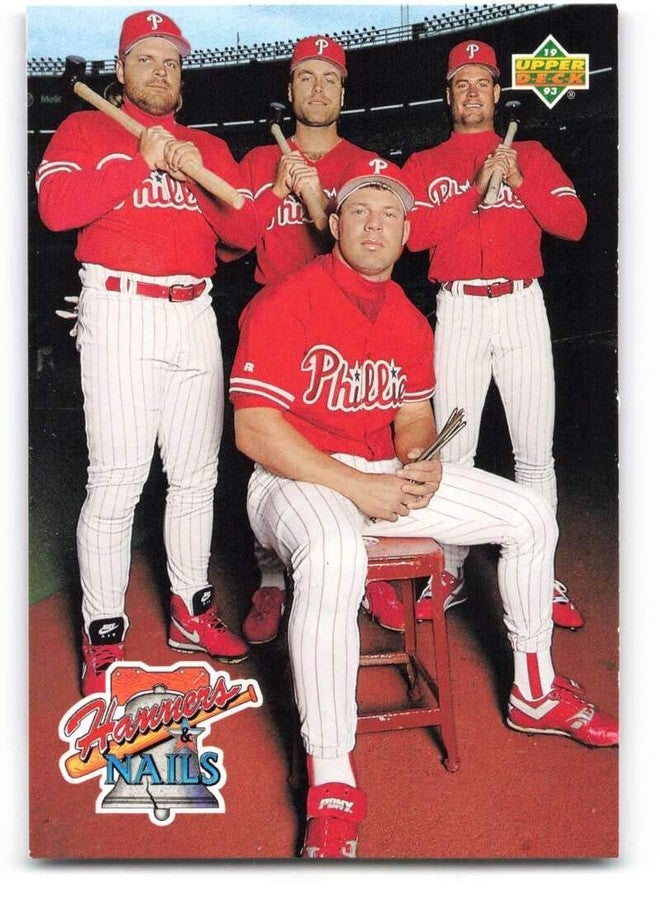 Upper Deck 1993 Upper Deck #485 John Kruk/Dave Hollins/Darren Daulton/Lenny Dykstra NM-MT Philadelphia Phillies Baseball - Image 1
