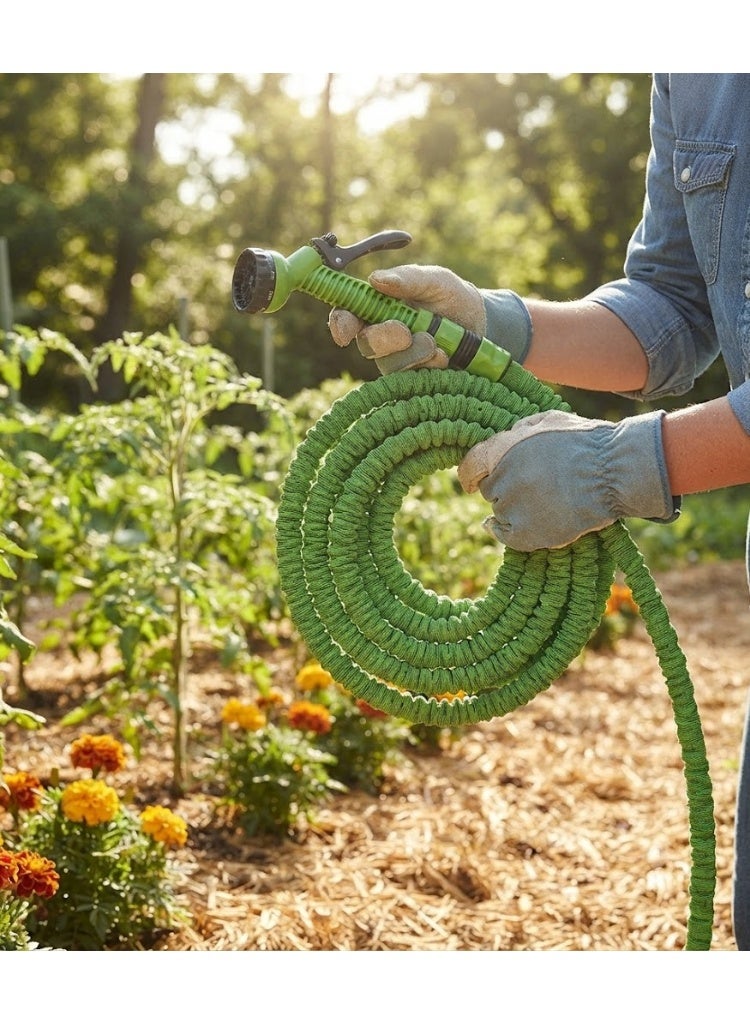 Beorol Expandable Garden Water Hose, Flexible Gardening Hose,7 Pattern Spray and High Pressure for Plant Watering, Car and motorcycle cleaning, Lawn Garden 50FT 15M, Green, GBCYC15EXPANDABLE HOSE - Image 3