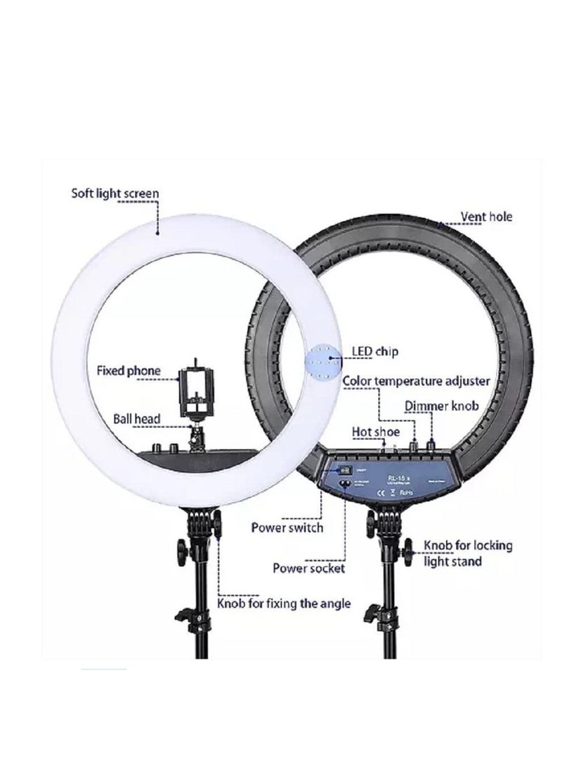 Generic - Ring Light RL-14 Selfie Ring Light Led Lamp with Remote and Tripod Stand for Tiktok Snapchat Youtube Online Streaming 14 Inch - Image 1