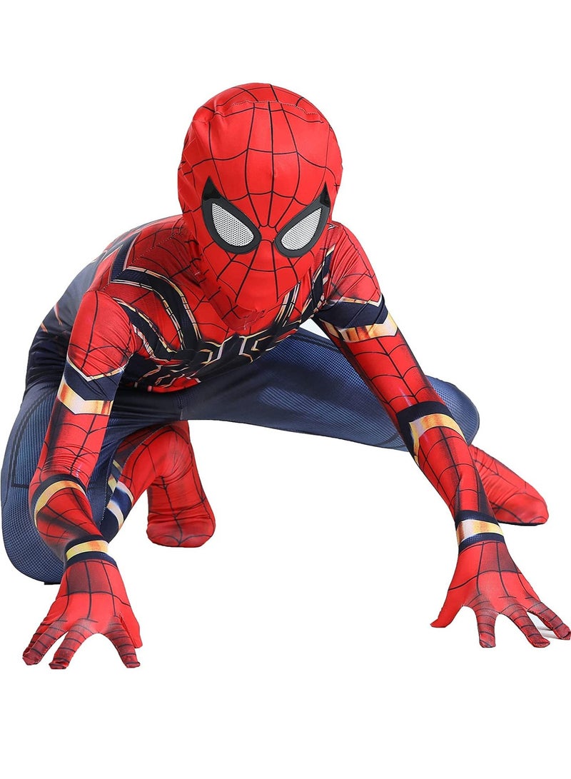 Cosplay Costume Set 3D Style Superhero Cosplay Full Body Bodysuit Spandex Jumpsuit for Kids Cosplay Dress Up（A）  - Image 1