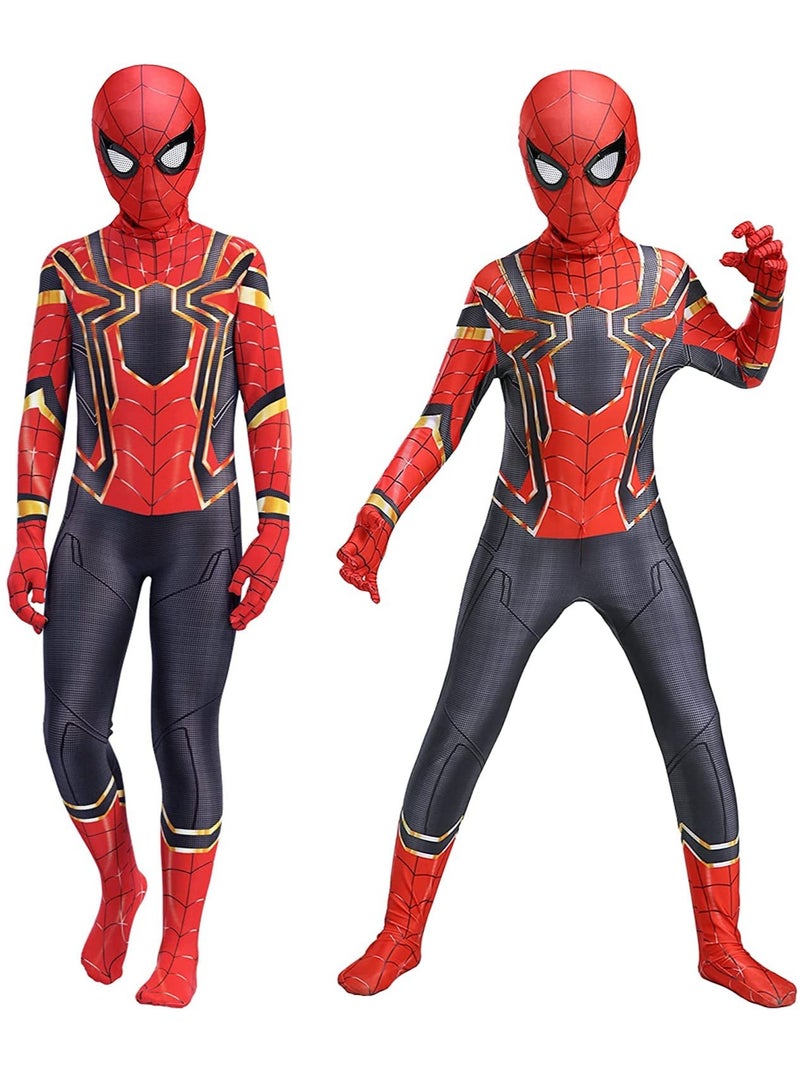 Cosplay Costume Set 3D Style Superhero Cosplay Full Body Bodysuit Spandex Jumpsuit for Kids Cosplay Dress Up（A）  - Image 4