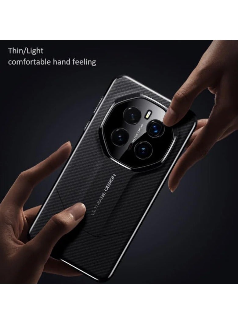 General Case Compatible Honor Magic 7 Pro Case, Carbon Fiber Textured Plated PC Frame Camera Lens Protection Honor Magic7 Pro Shockproof Case  - Image 2