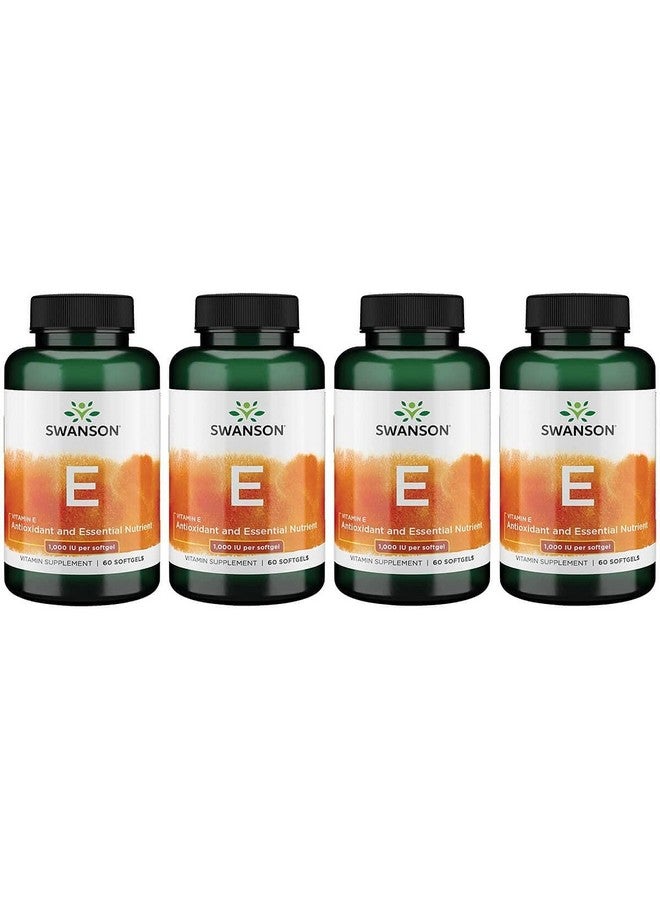 Swanson Vitamin E 1000 Iu 1000 Iu (450 Milligrams) 60 Sgels (4 Pack) - Image 1