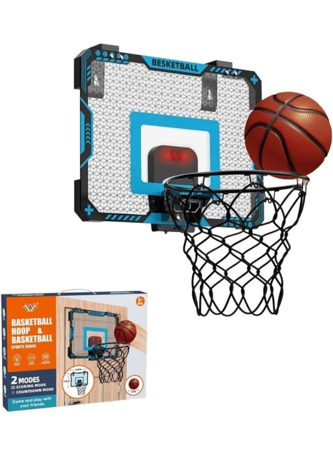 BlueFire Basketball Hoop with LED Lighting & Electronic Scoreboard | 2 Scoring Modes (Timed & Free Play) | Over-the-Door Mini Indoor Hoop Set for Kids Age 4–12 | Easy Installation, Durable Design, Perfect Birthday Gift for Boys & Girls 🎁 - Image 1