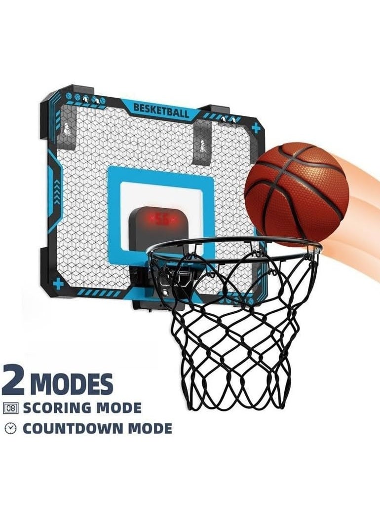 BlueFire Basketball Hoop with LED Lighting & Electronic Scoreboard | 2 Scoring Modes (Timed & Free Play) | Over-the-Door Mini Indoor Hoop Set for Kids Age 4–12 | Easy Installation, Durable Design, Perfect Birthday Gift for Boys & Girls 🎁 - Image 2