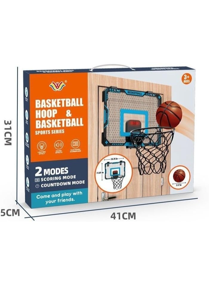BlueFire Basketball Hoop with LED Lighting & Electronic Scoreboard | 2 Scoring Modes (Timed & Free Play) | Over-the-Door Mini Indoor Hoop Set for Kids Age 4–12 | Easy Installation, Durable Design, Perfect Birthday Gift for Boys & Girls 🎁 - Image 3
