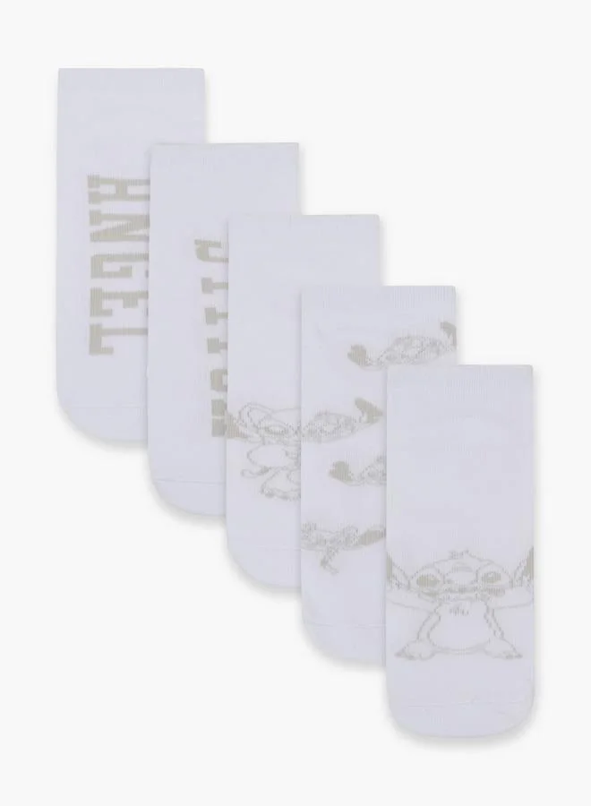 Disney Pack Of 5 Girls School Socks Ankle Length