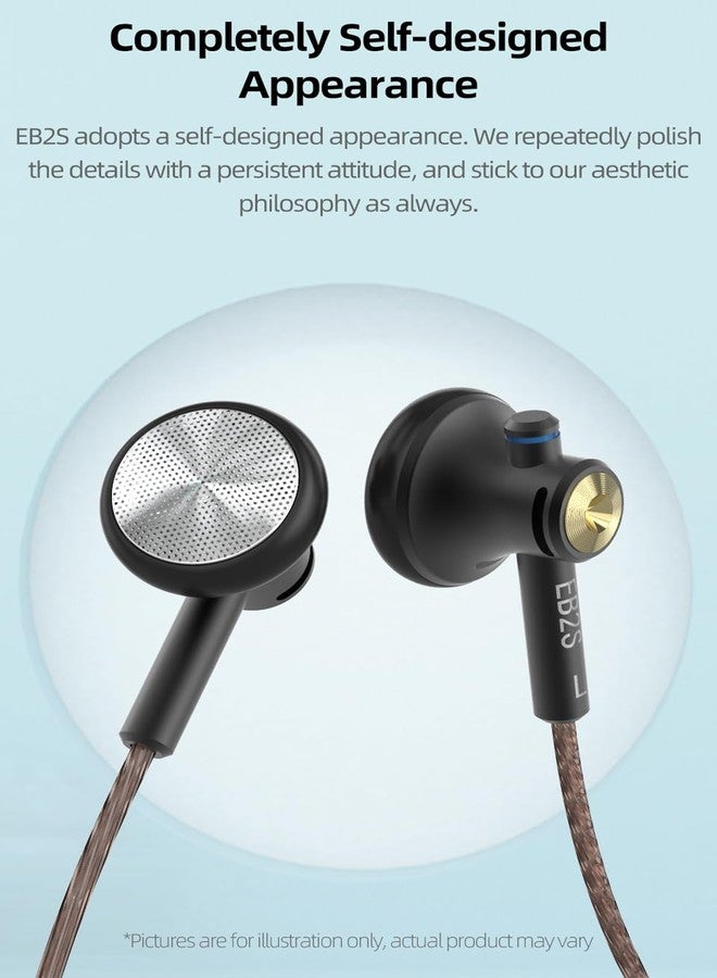 NICEHCK EB2S Wired Earbuds, 15.4mm LCP Dynamic Drivers, HiFi in-Ear Headphones for Android, Phones, Laptops, MP3 (4.4mm Balanced Black) - Image 2