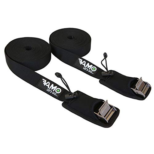VAMO SUP Kayak Surfboard Surf Rack Tie Down Straps - Black Pair (15FT) - Image 1