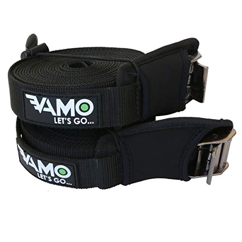 VAMO SUP Kayak Surfboard Surf Rack Tie Down Straps - Black Pair (15FT) - Image 4