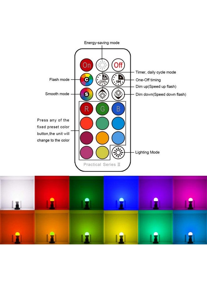 ILC E12 LED Light Bulbs (40w Equivalent) 5W, Color Changing RGB, 5700K Daylight White, Small Base Candelabra Round Light Bulb, A15 Candle Base, 12 Colors 2 Modes Timing with Remote Control (4 Pack) - Image 4