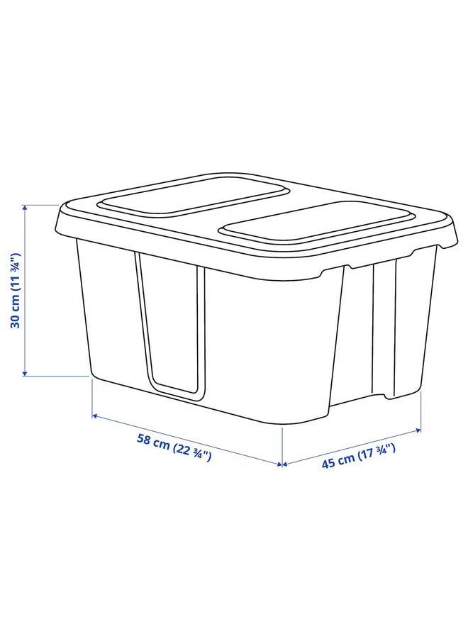 Generic Box with lid, in/outdoor, dark grey, 58x45x30 cm  - Image 5