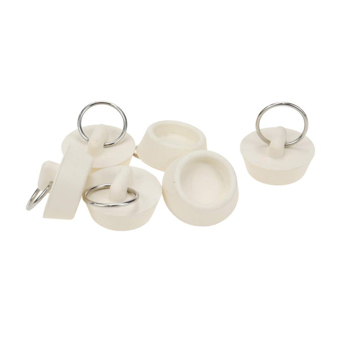 DRAIN STOPPER 6 PACK 118 BATH PLUGS RUBBER WHITE SINK PLUG WITH HANGING RING FOR BATHTUBBATHROOMKITCHEN