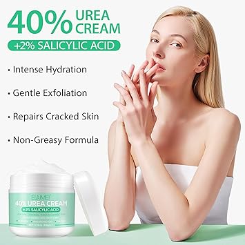 40 Urea Cream Plus 2 Salicylic Acid Hyaluronic AcidTea Treeand Aloe Vera Foot Cream Deep Moisturizes Urea Cream for Foot and Hand Maximum Strength Callus Remover for Cracked Feet Heels - Image 4