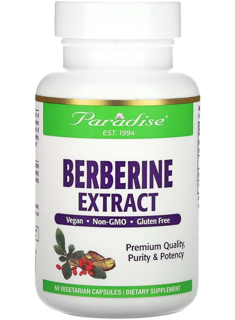 Paradise Herbs Berberine Extract 60 Vegetarian Capsules